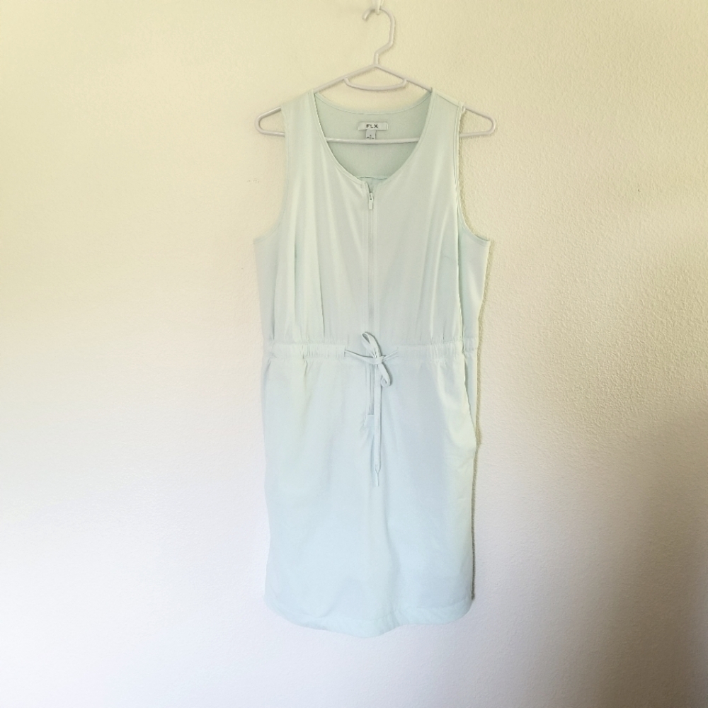 FLX active woven romper dress attached shorts pockets
